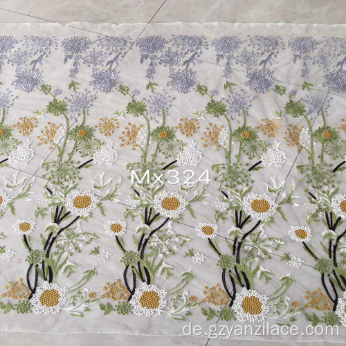 Sunflower Lace Embroidery Fabirc für Kleidung